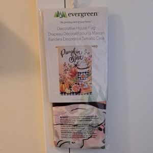 Evergreen Fall Decorative House Flag 29 X 43 Pumpkin Spice Latte New